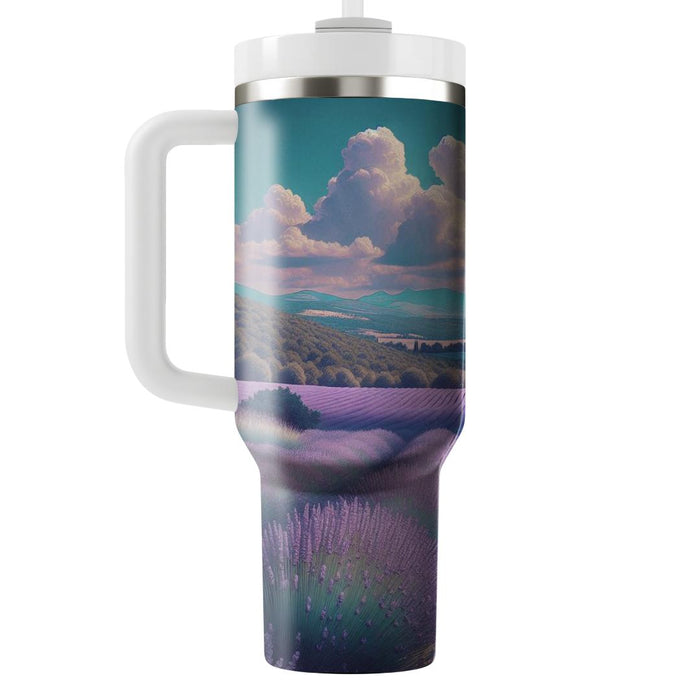 Spring Lavender Fields Tumblers With Lids