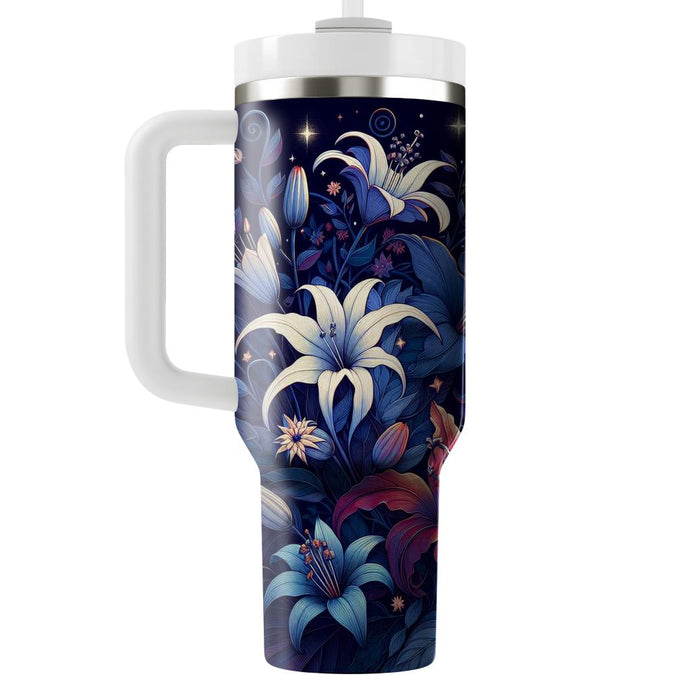 Starlit Floral Dreamscape  Unique Tumblers