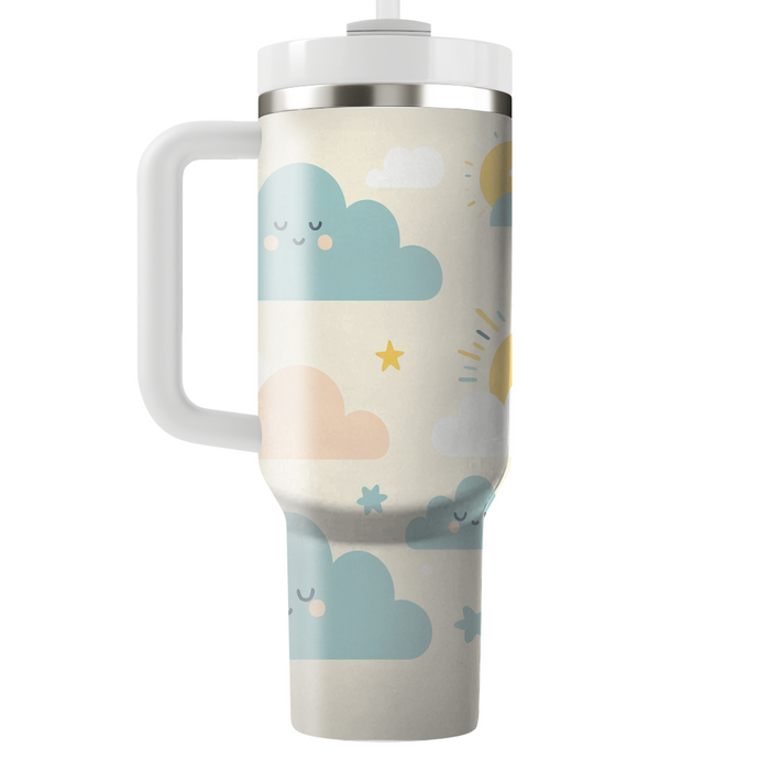 Whimsical Cloud And Sun  Unique Tumblers