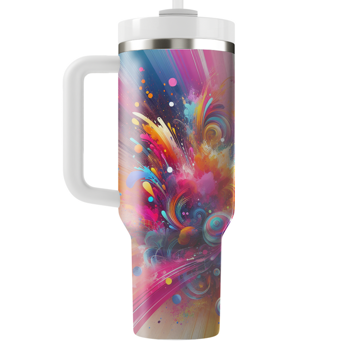 Abstract Bliss - An Artful Holi  Personalized Tumblers