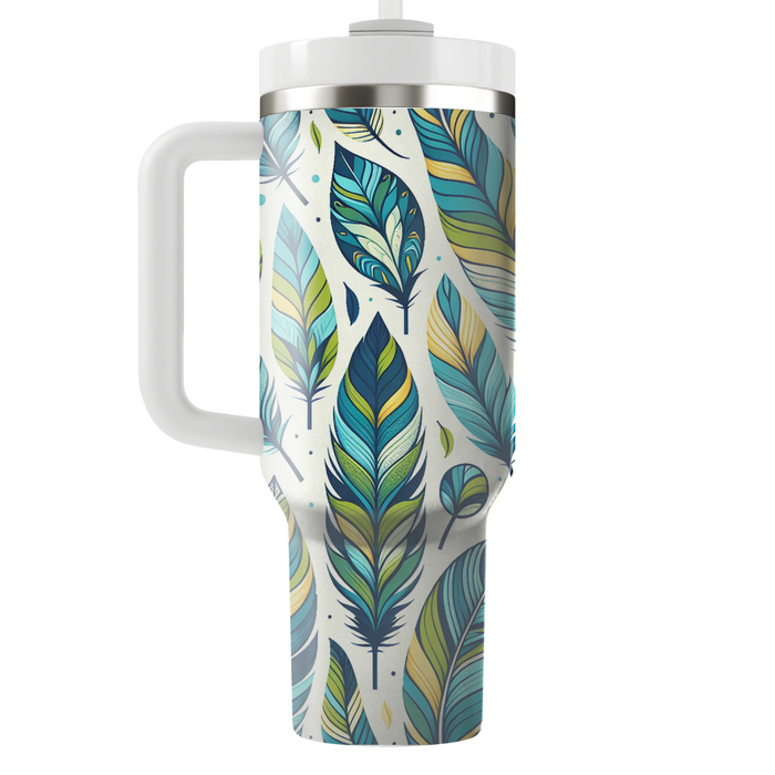 Vivid Feather Motifs  Unique Tumblers