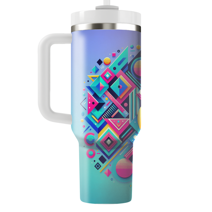 Geometric Neon Extravaganza  Personalized Tumblers