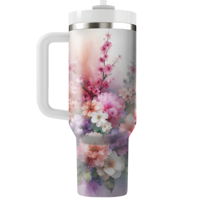 Spring Floral Symphony  Personalized Tumblers