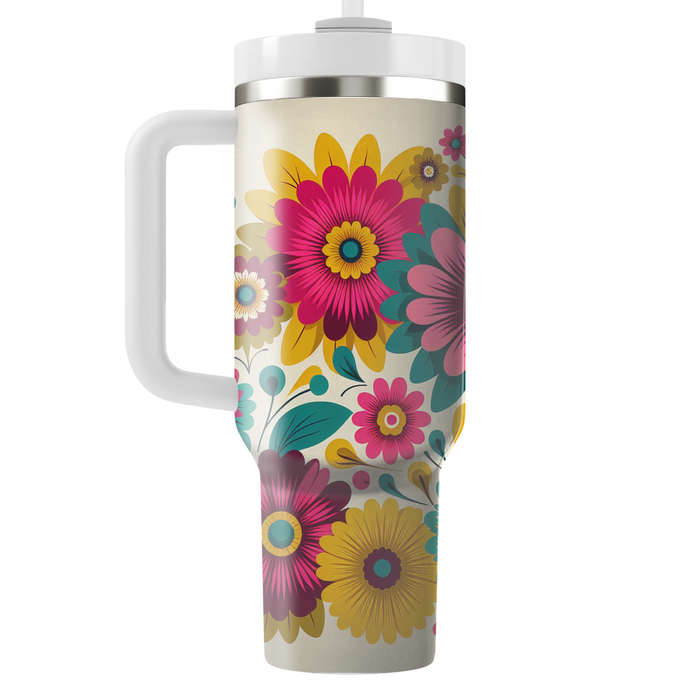 Bold Floral Medley  Tumbler Cups