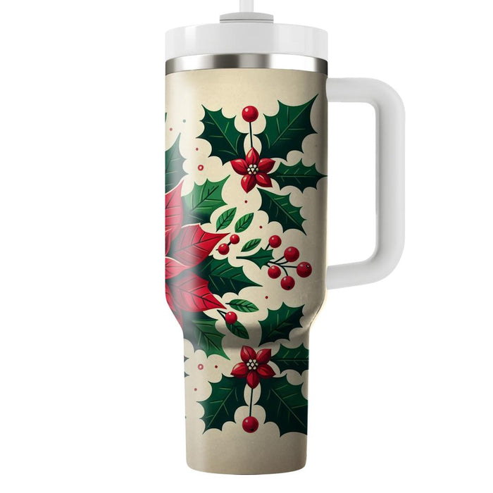 Winter Wonderland Poinsettia  Tumbler Cups