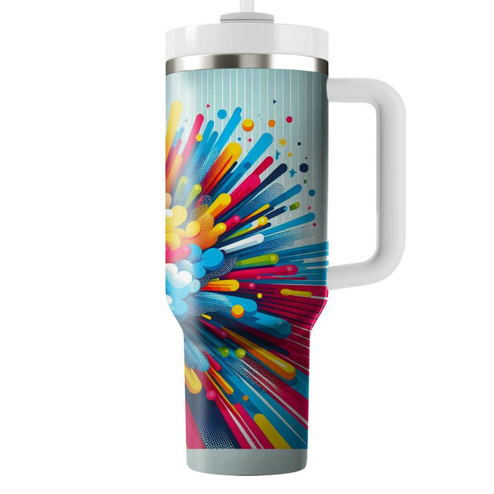 Vibrant Color Burst  Travel Tumblers