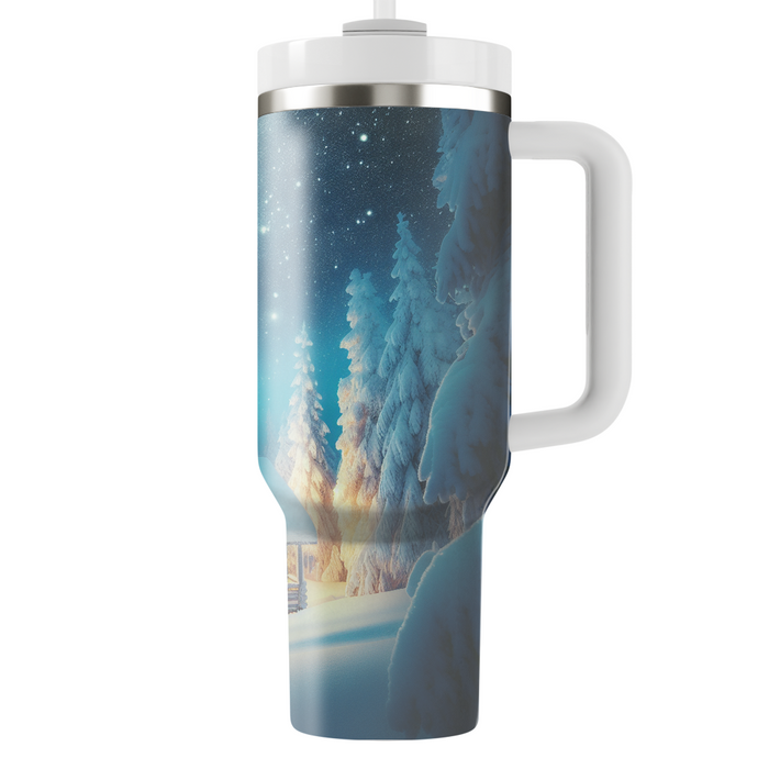 Winter Snowy Cabin Retreat  Personalized Tumblers