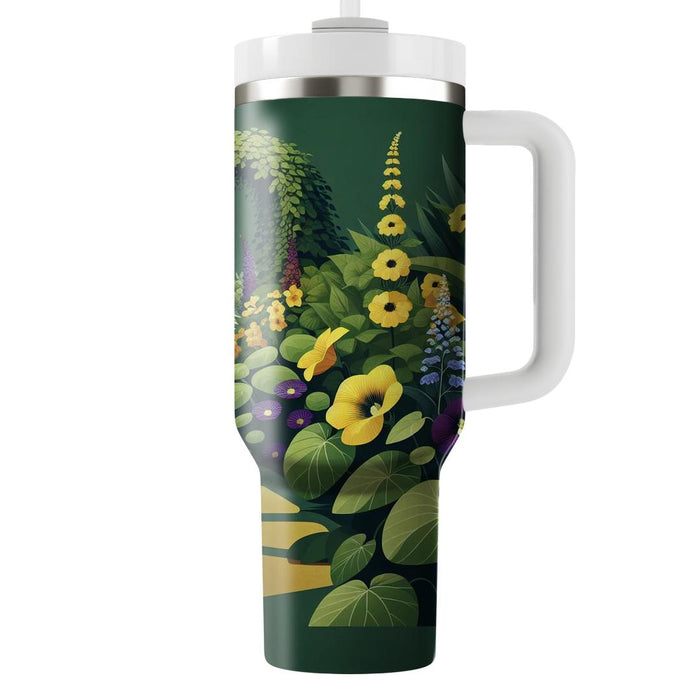 Vibrant Garden Pathway  Travel Tumblers