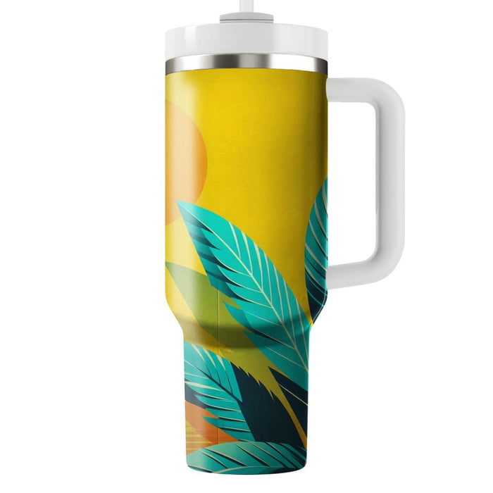 Retro Palm Leaf  Custom Tumblers