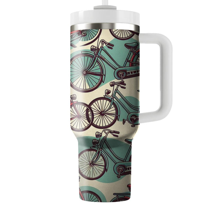 Vintage Bicycle Pattern  Personalized Tumblers