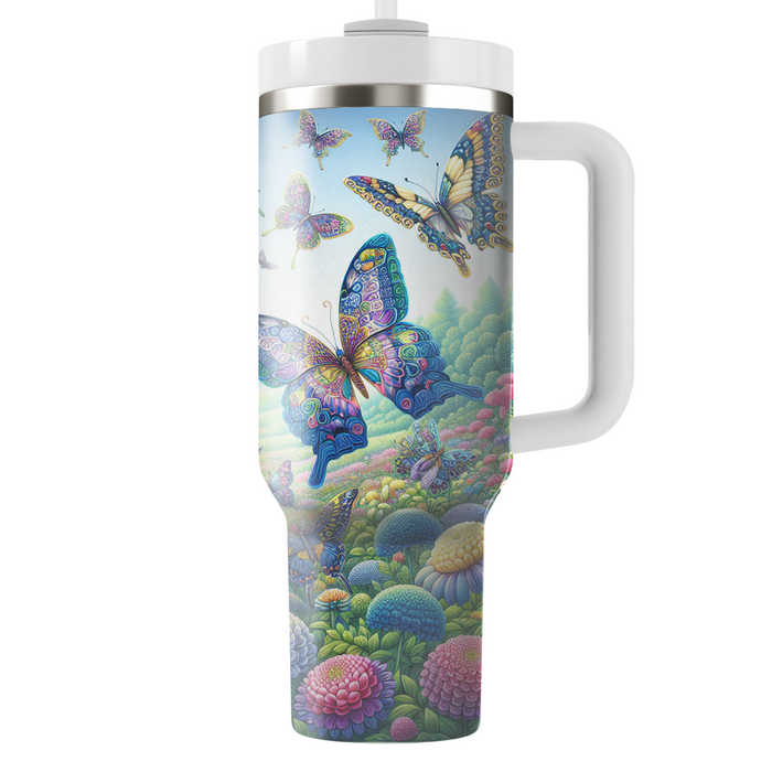 Vibrant Butterfly Symphony  Tumblers With Lids