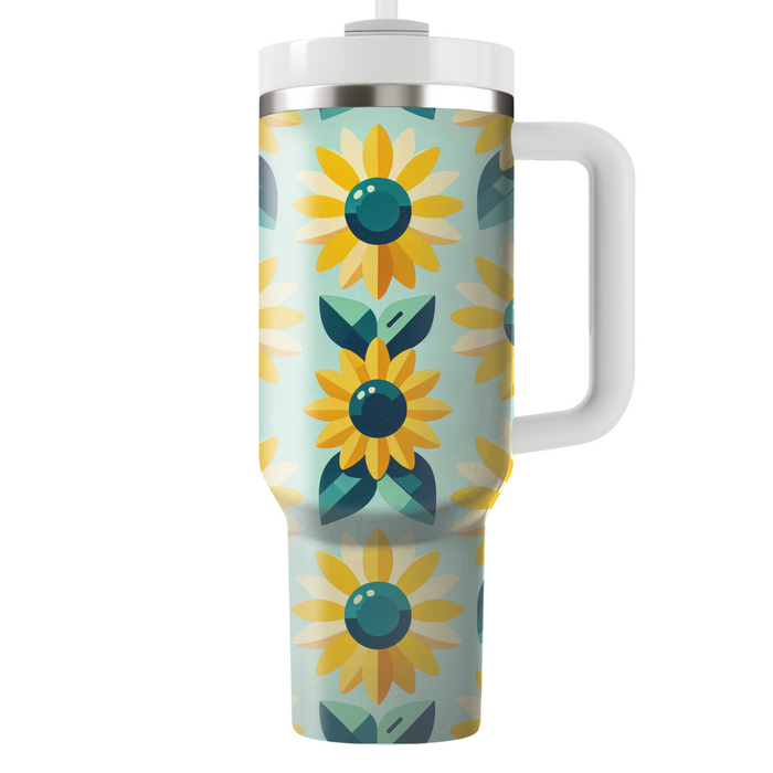 Stylized Sunflower  Insulated Tumblers