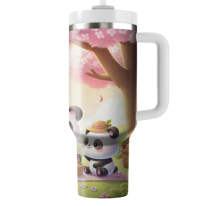 Whimsical Panda Picnic  Travel Tumblers