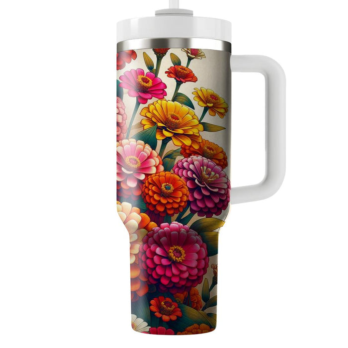 Fresh Zinnia Zeal  Tumblers With Lids