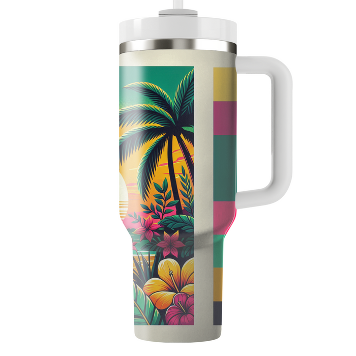 Vibrant Tropical Paradise Custom Tumblers