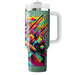 Geometric Neon Splash  Personalized Tumblers