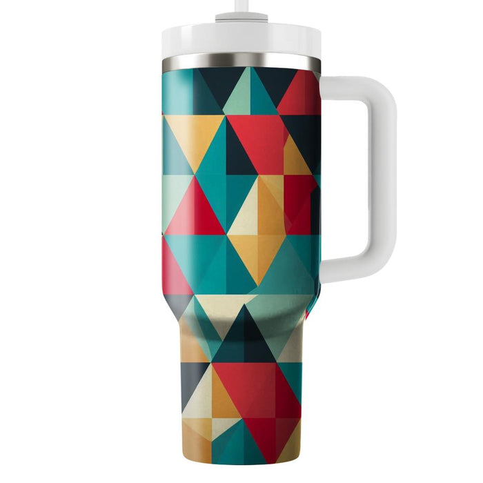 Modern Triangular Mosaic  Tumblers With Lids