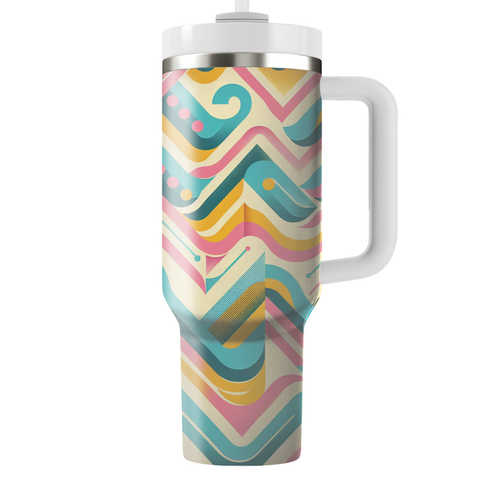 Retro Triangle Waves Decorative Tumblers