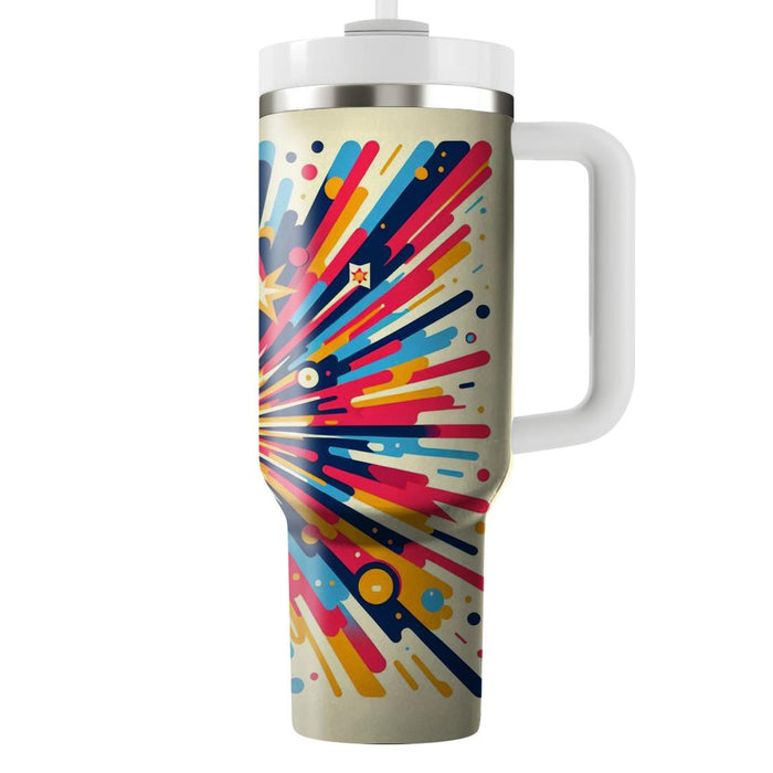 Vivid Retro Starburst  Travel Tumblers