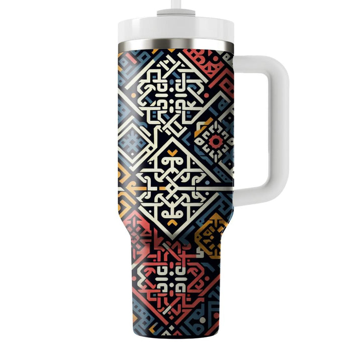 Vibrant Ethnic Lattice  Insulated Tumblers