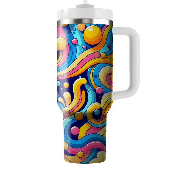 Vibrant Bubbles And Waves  Decorative Tumblers