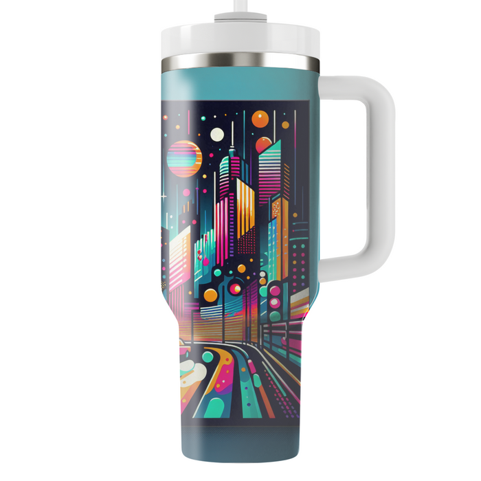 Vibrant Neon Art Print Custom Tumblers