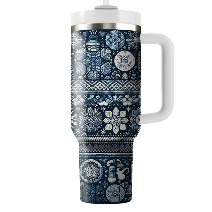 Winter Cozy Knit Pattern  Custom Tumblers