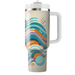 Abstract Waves And Dots  Travel Tumblers