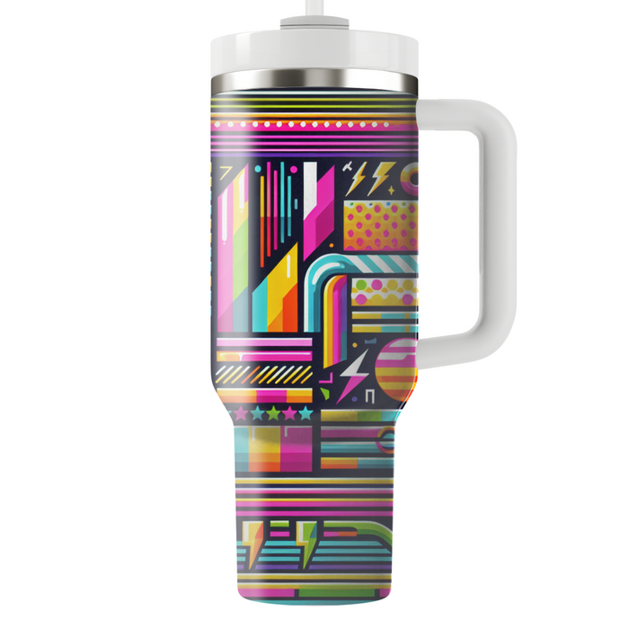 Funky 80s Stripes Personalized Tumblers