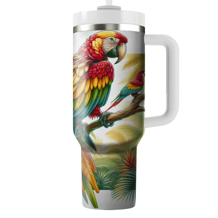 Tropical Parrots On A Branch  Decorative Tumblers