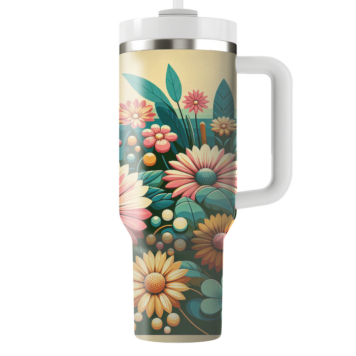 Retro Floral Medley  Tumbler Cups