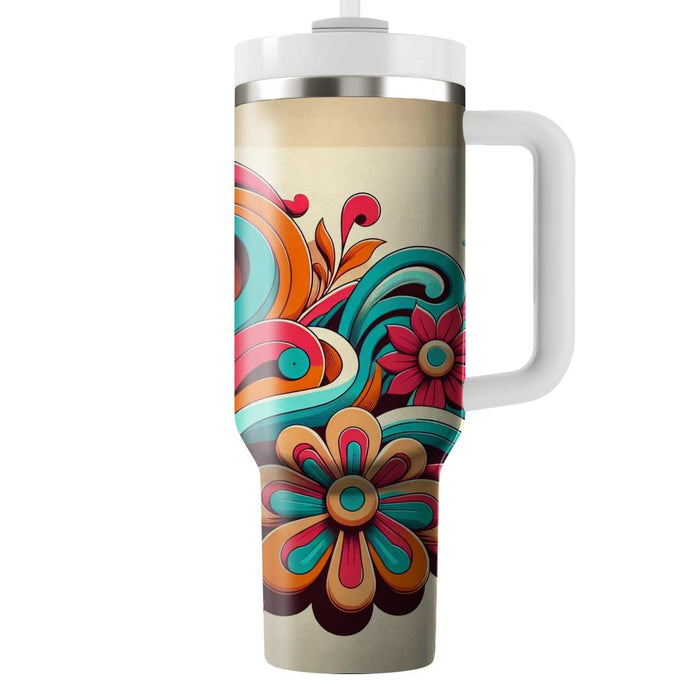 Groovy Floral Whirl  Unique Tumblers