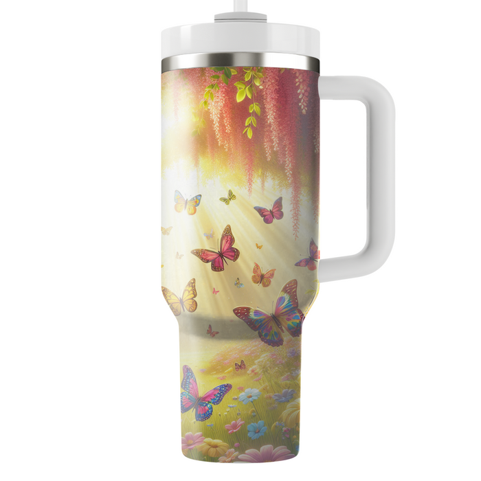 Radiant Butterfly Meadow  Tumblers With Lids