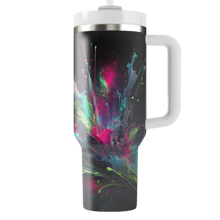 Neon Splatter  Personalized Tumblers