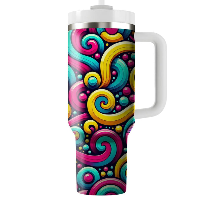 Vibrant Circle Swirl  Tumblers With Lids