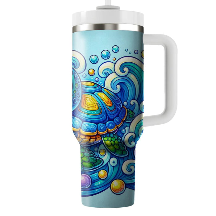 Whimsical Turtle Beach  Custom Tumblers