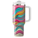 Funky Striped Waves Travel Tumblers