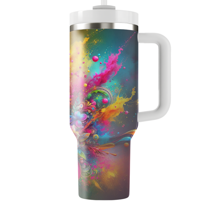 Joyful Blooms - A Holi Festival  Decorative Tumblers