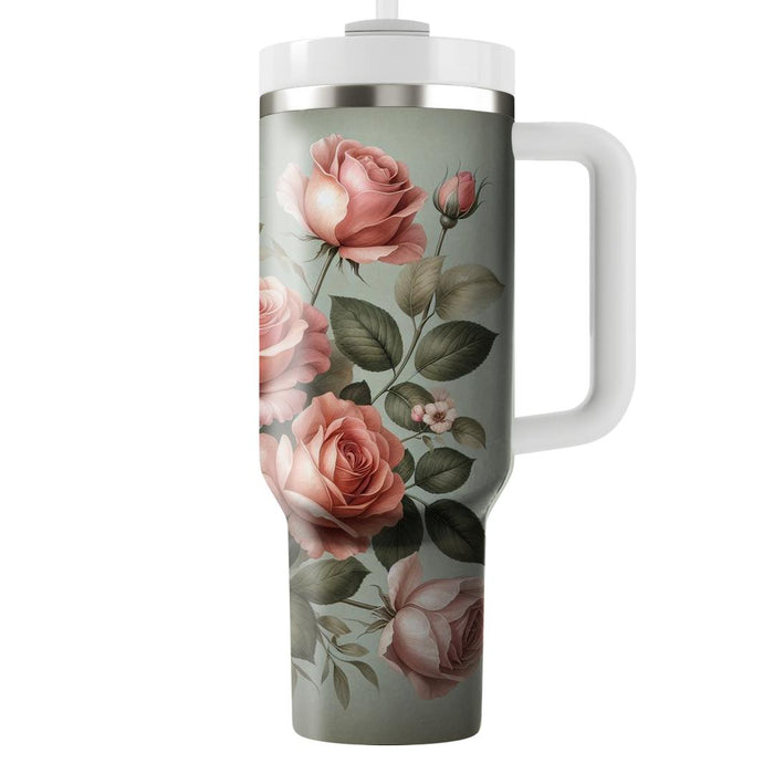 Vintage Rose Blossom  Tumbler Cups