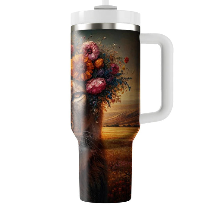 Floral Lioness Majesty  Decorative Tumblers