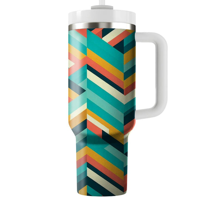 Geometric Chevron Pattern  Tumblers With Lids