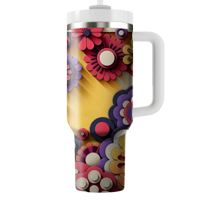 Abstract Flower Burst  Travel Tumblers