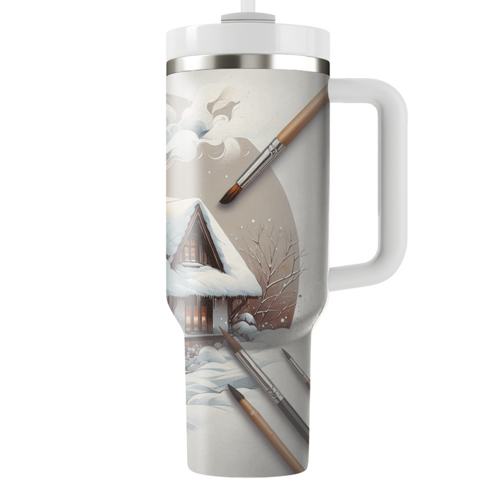 Winter Cozy Cottage  Travel Tumblers