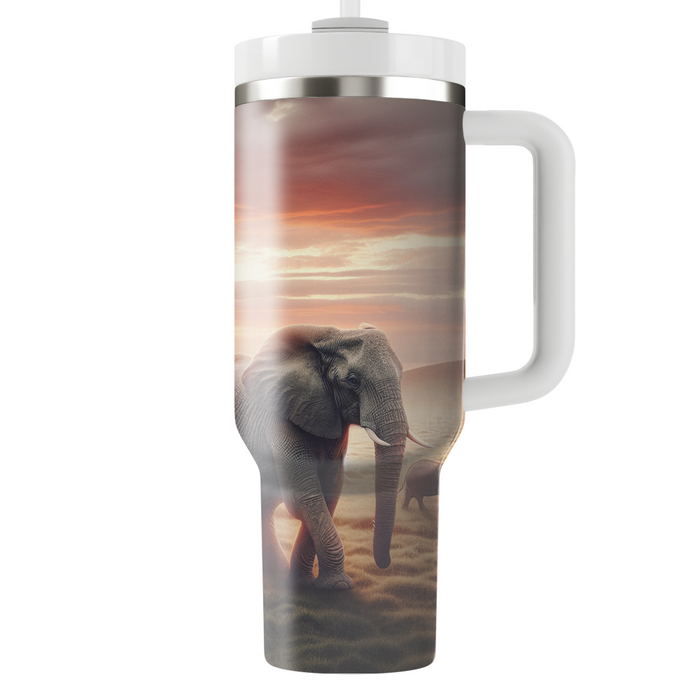 Majestic Elephant Family  Tumblers With Lids