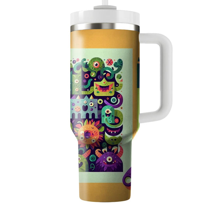 Funky Doodle Monsters  Personalized Tumblers