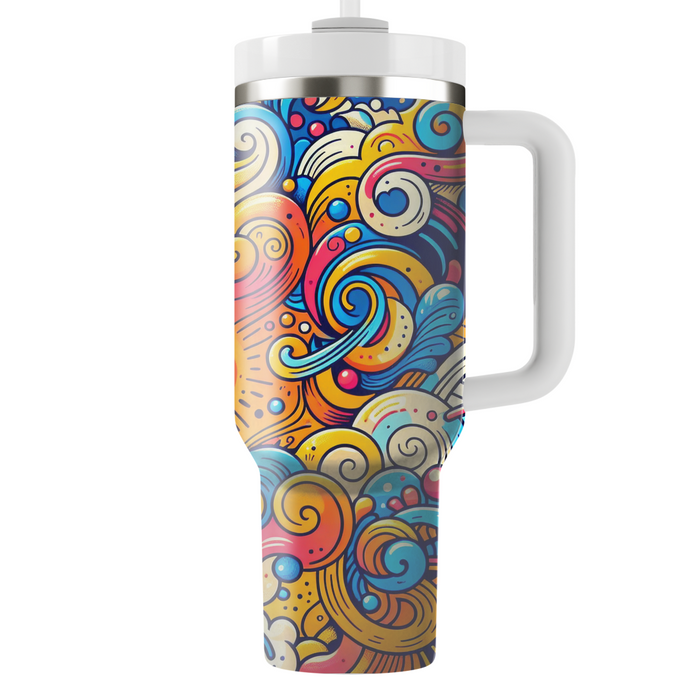 Vibrant Abstract Doodles  Unique Tumblers