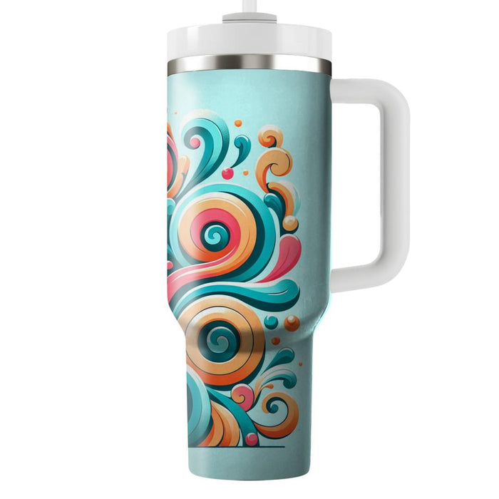 Groovy Floral Swirl  Tumbler Cups