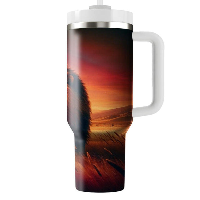 Wild Savanna Lion Majesty  Travel Tumblers