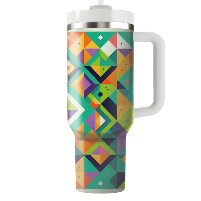 Geometric Patchwork Tumbler Cups