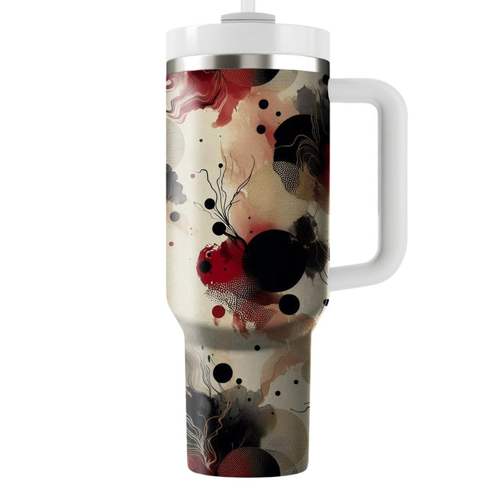 Abstract Ink Blot Design  Tumblers With Lids